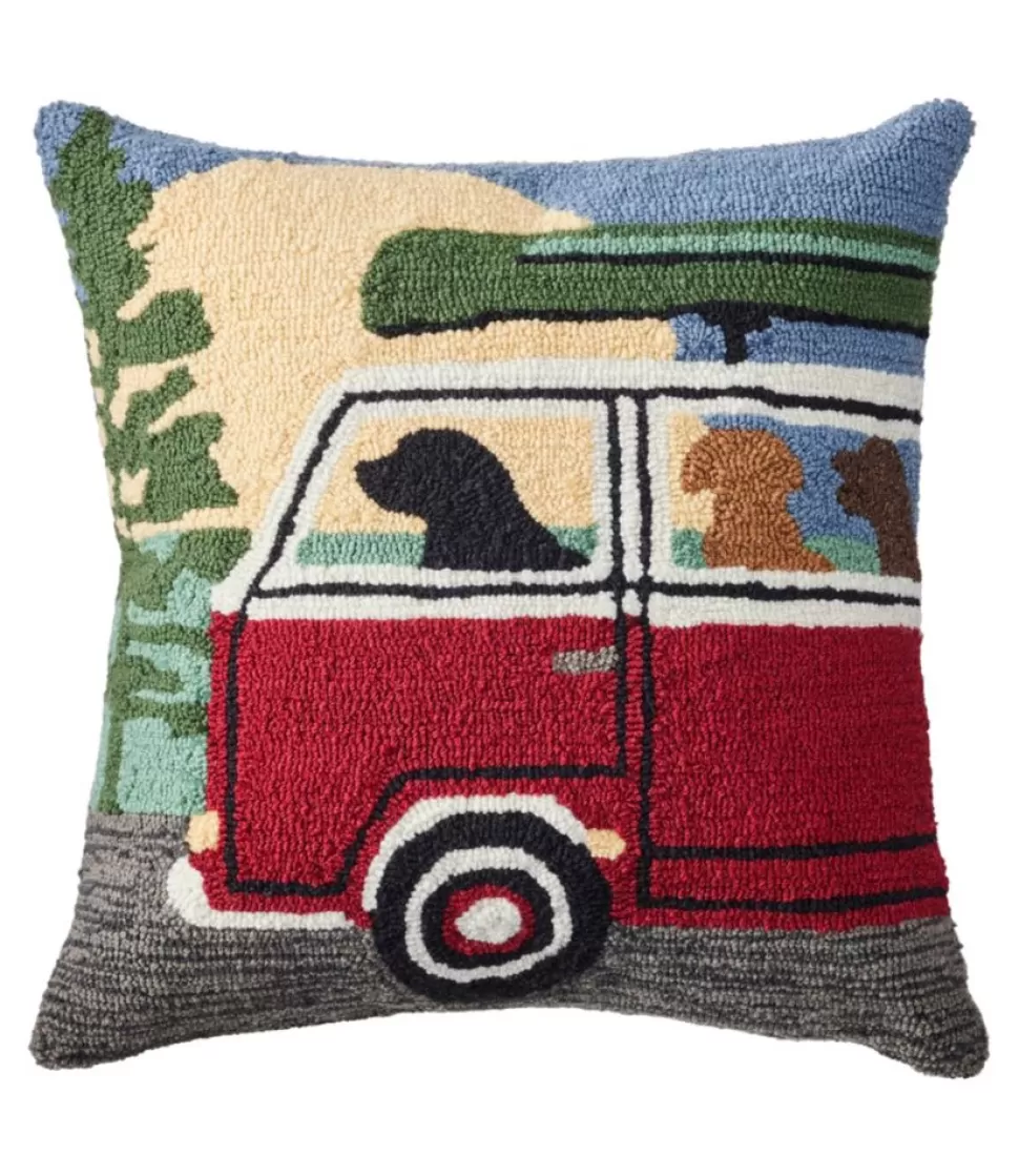 Store "Indoor/Outdoor Hooked Pillow, Camping Trip" Home Decor