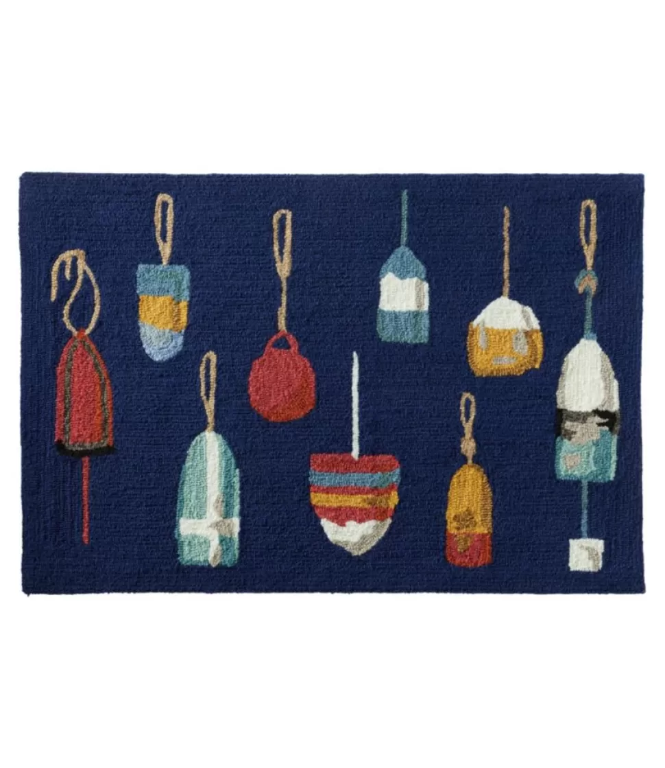 New "Indoor/Outdoor Vacationland Rug, Buoys" Rugs & Mats | Backyard & Patio
