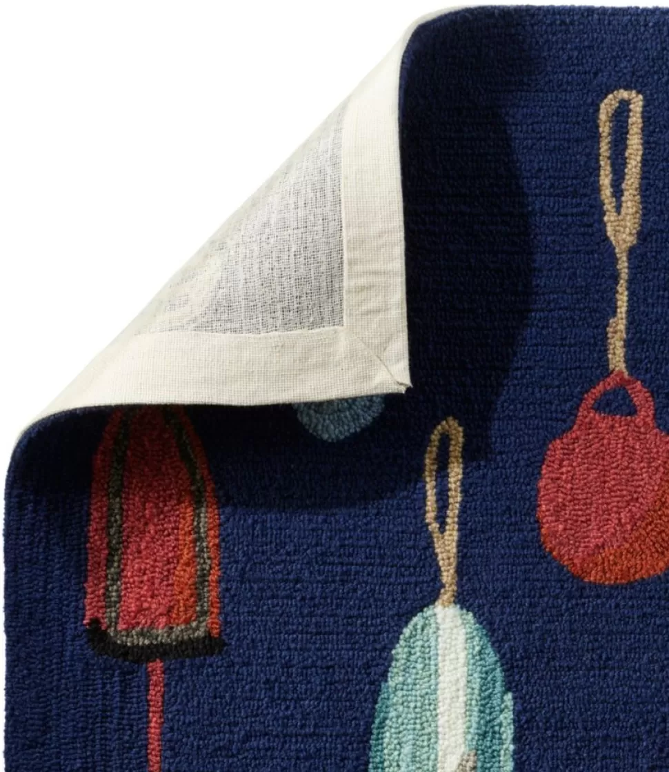New "Indoor/Outdoor Vacationland Rug, Buoys" Rugs & Mats | Backyard & Patio