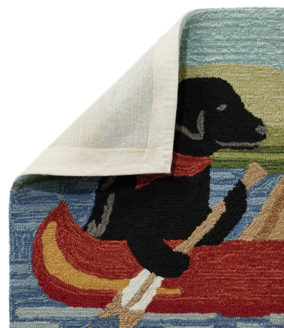 Clearance "Indoor/Outdoor Vacationland Rug, Dog Canoe" Rugs & Mats | Backyard & Patio