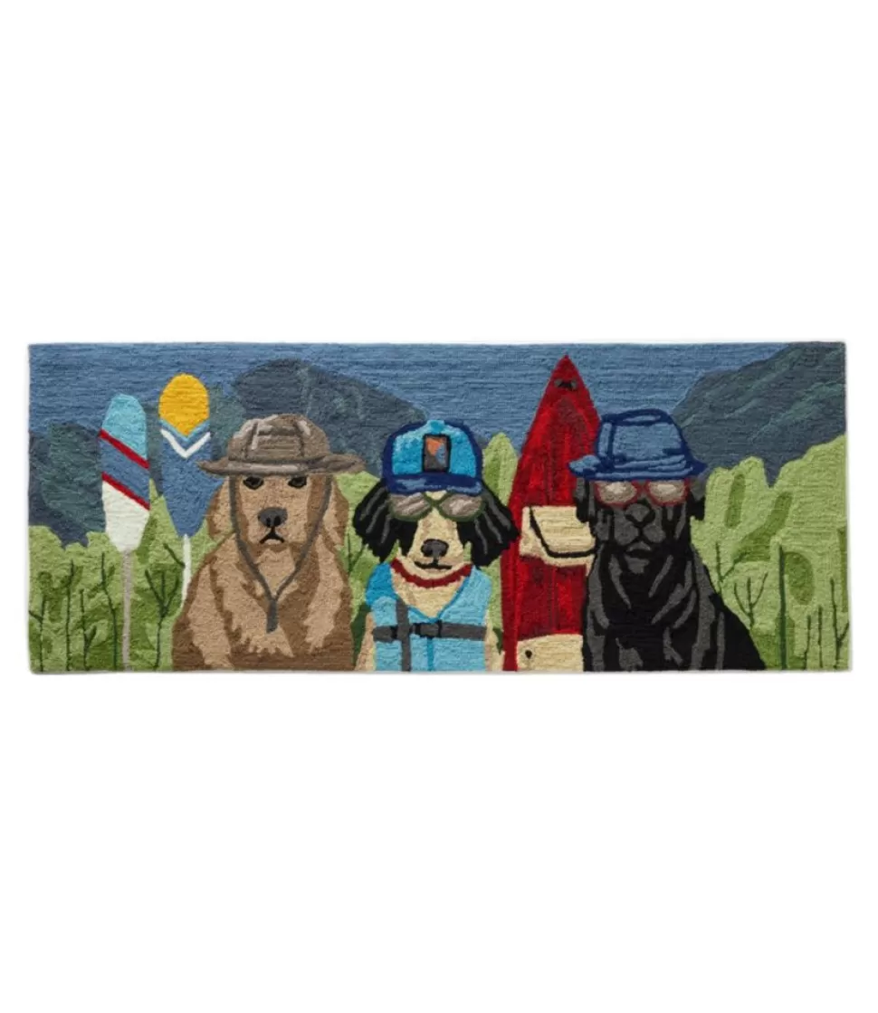 Fashion "Indoor/Outdoor Vacationland Runner, Paddle Sports Dogs" Rugs & Mats | Backyard & Patio