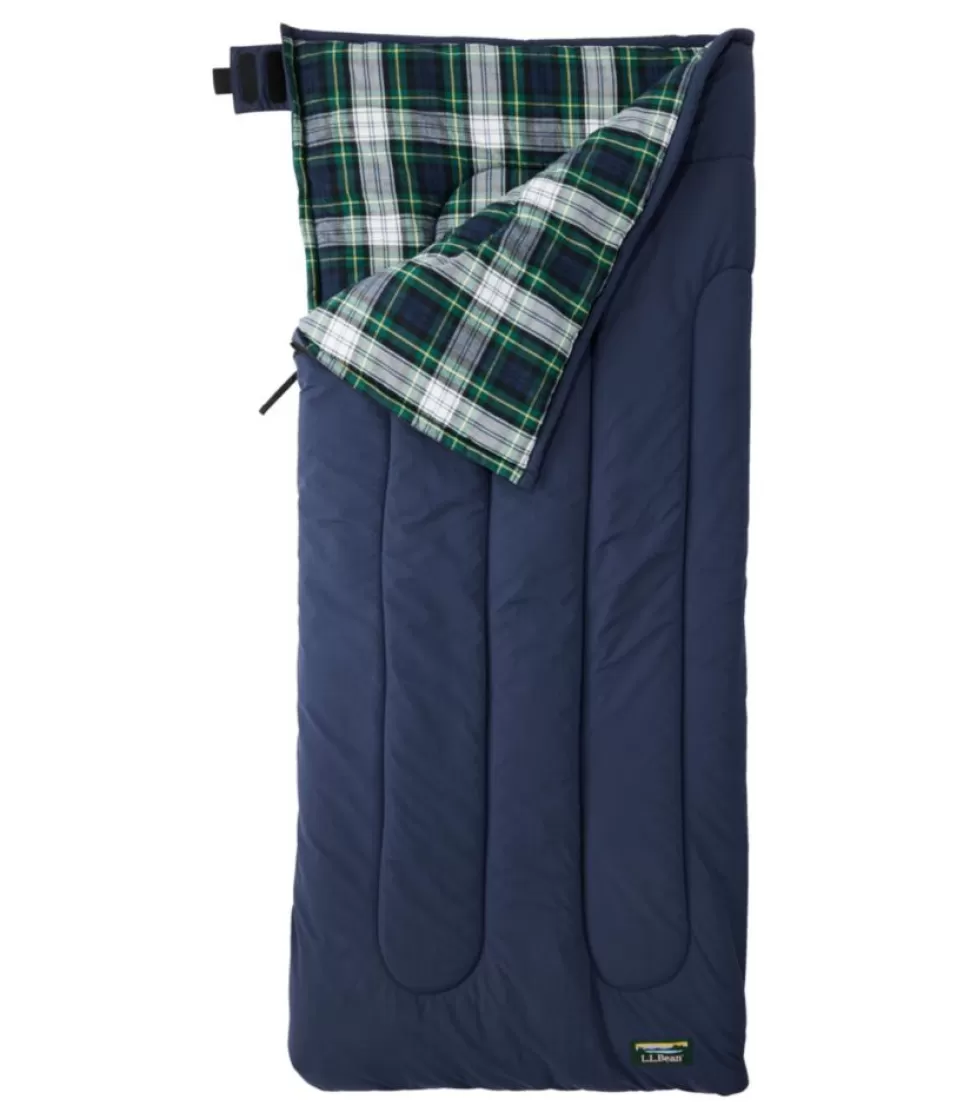 Clearance "Kids' Flannel Lined Camp Sleeping Bag, 40°" Camping & Hiking