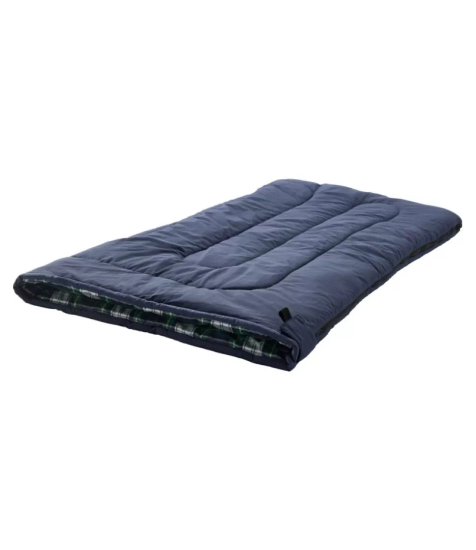 Clearance "Kids' Flannel Lined Camp Sleeping Bag, 40°" Camping & Hiking