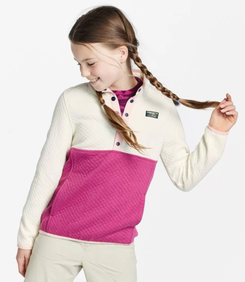 Clearance "Kids' Quilted Quarter-Snap Pullover, Colorblock" Kids Tops