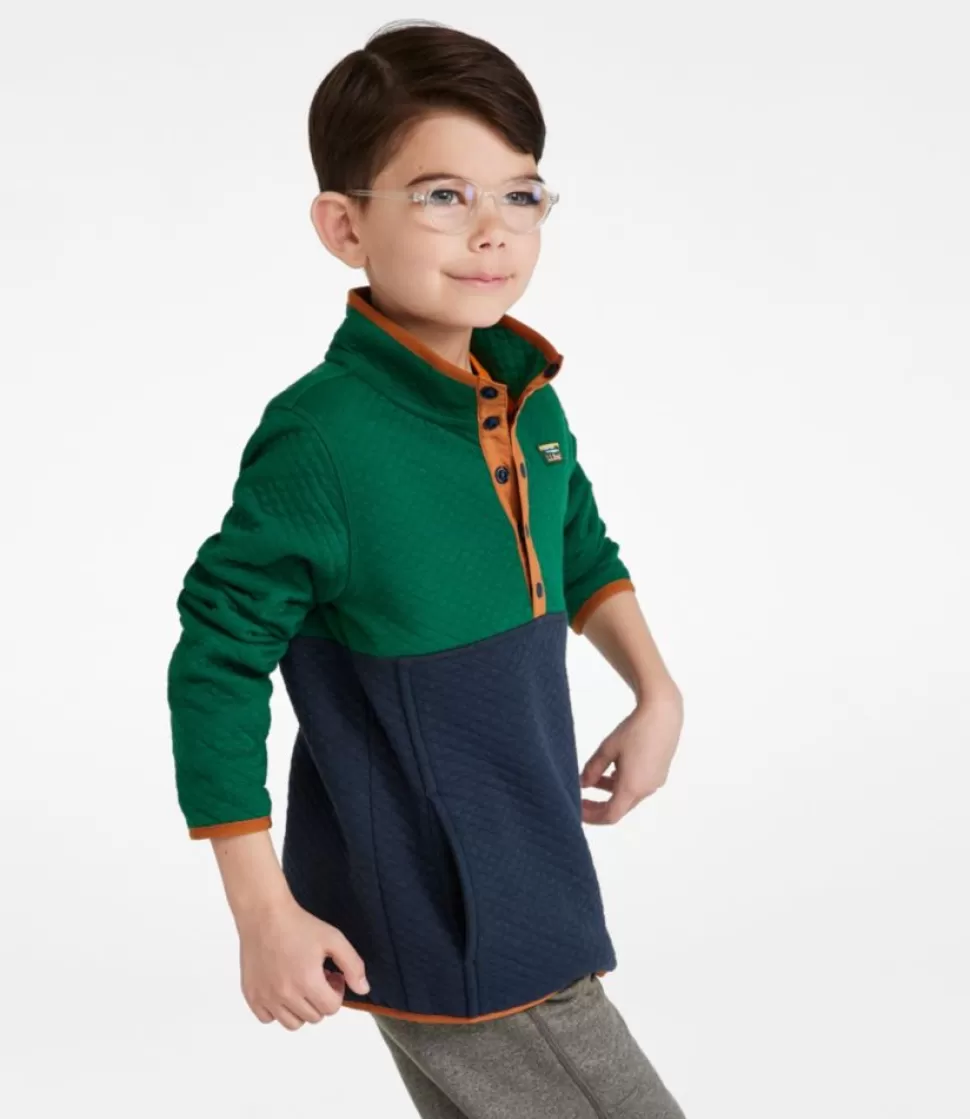 Clearance "Kids' Quilted Quarter-Snap Pullover, Colorblock" Kids Tops