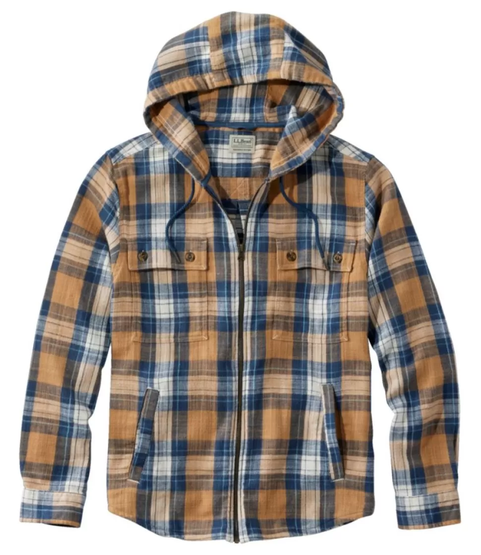 Cheap "Men's 1912 Field Flannel Shirt, Hooded, Slightly Fitted Untucked Fit, Plaid" Shirts