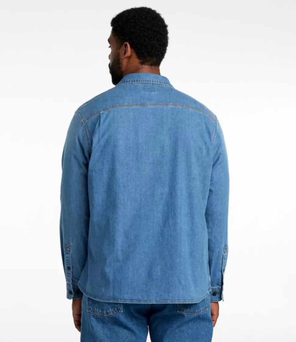 mens_beanflex_denim_shirt_slightly_fitted_untucked_fit_longsleeve_4.webp Store "Men's BeanFlex® Denim Shirt, Slightly Fitted Untucked Fit, Long-Sleeve" Shirts
