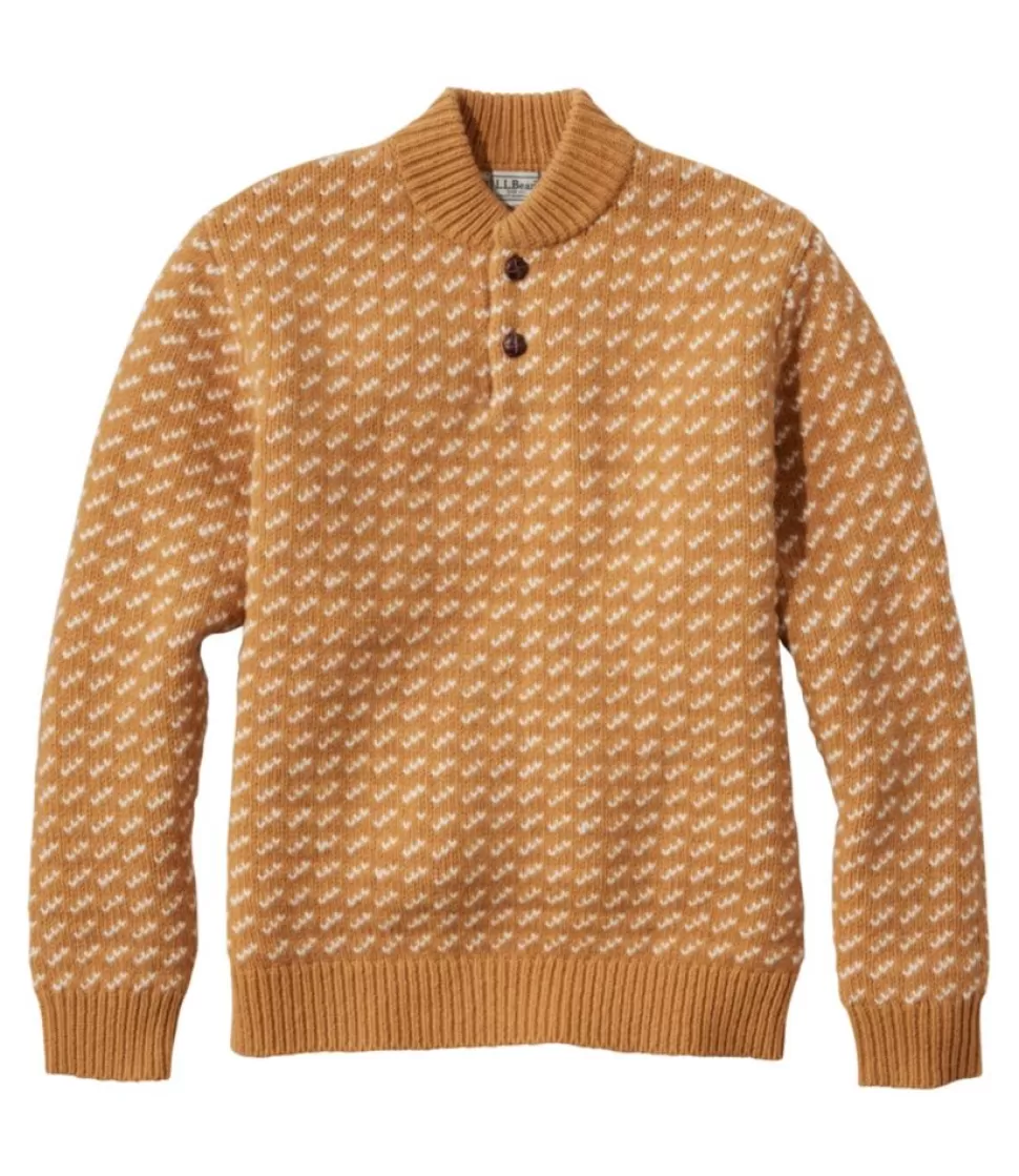 Discount "Men's Bean's Classic Ragg Wool Henley, Bird's-Eye" Sweaters
