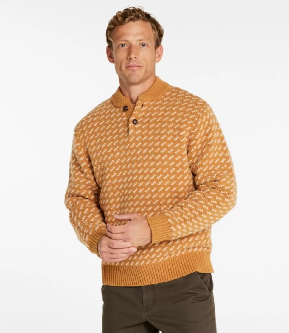 Discount "Men's Bean's Classic Ragg Wool Henley, Bird's-Eye" Sweaters