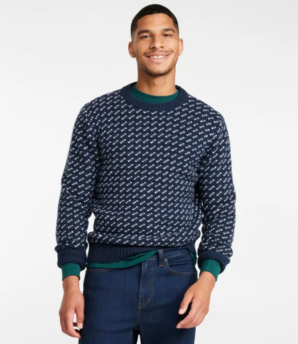 Hot "Men's Bean's Classic Ragg Wool Sweater, Crewneck, Bird's-Eye" Sweaters