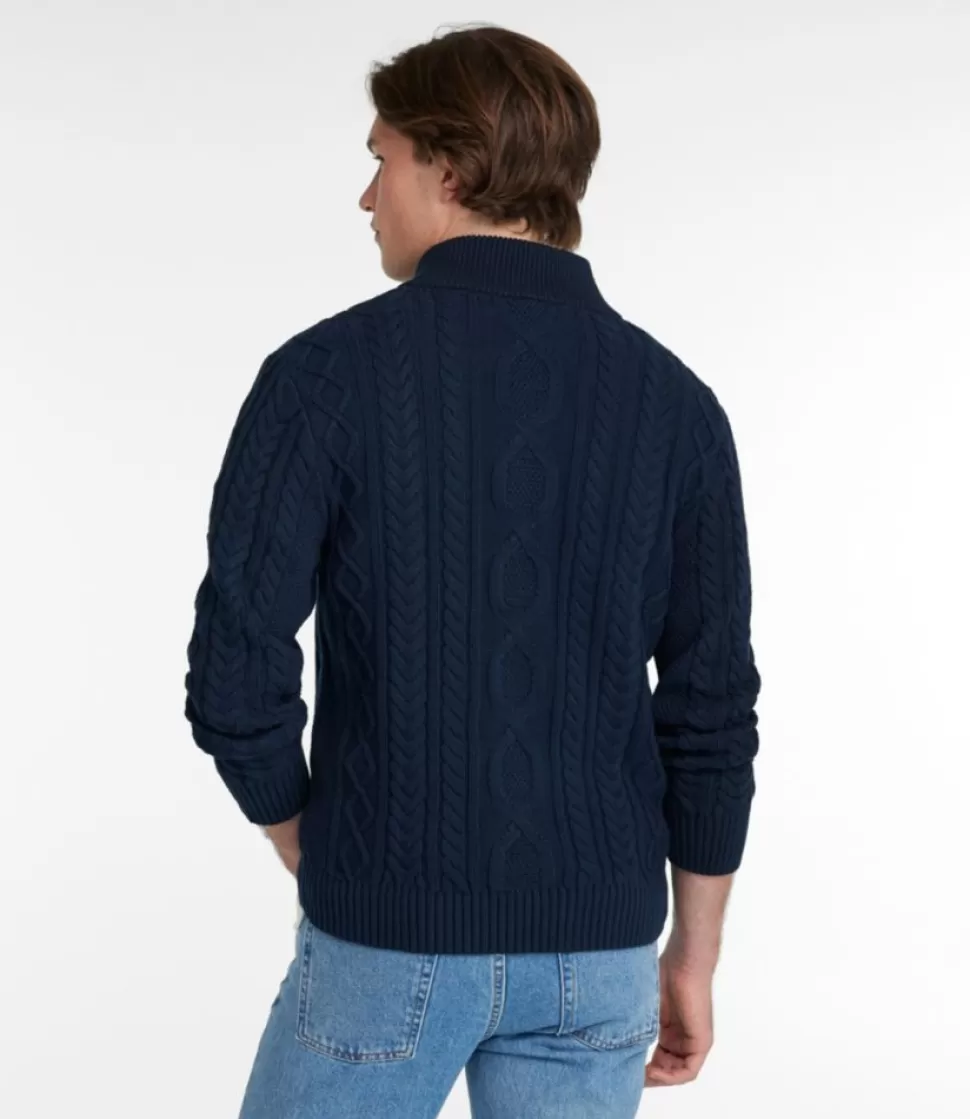 Best Sale "Men's Bean's Heritage Soft Cotton Fisherman Sweater, Button-Mock" Sweaters