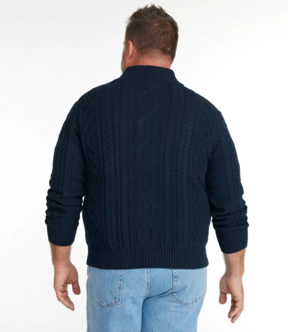 Best Sale "Men's Bean's Heritage Soft Cotton Fisherman Sweater, Button-Mock" Sweaters