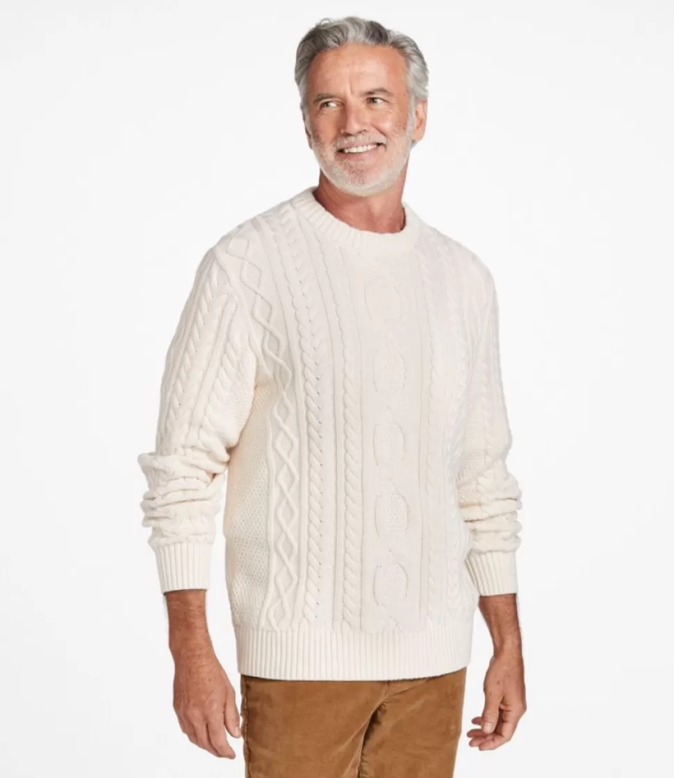 Cheap "Men's Bean's Heritage Soft Cotton Fisherman Sweater, Crewneck" Sweaters