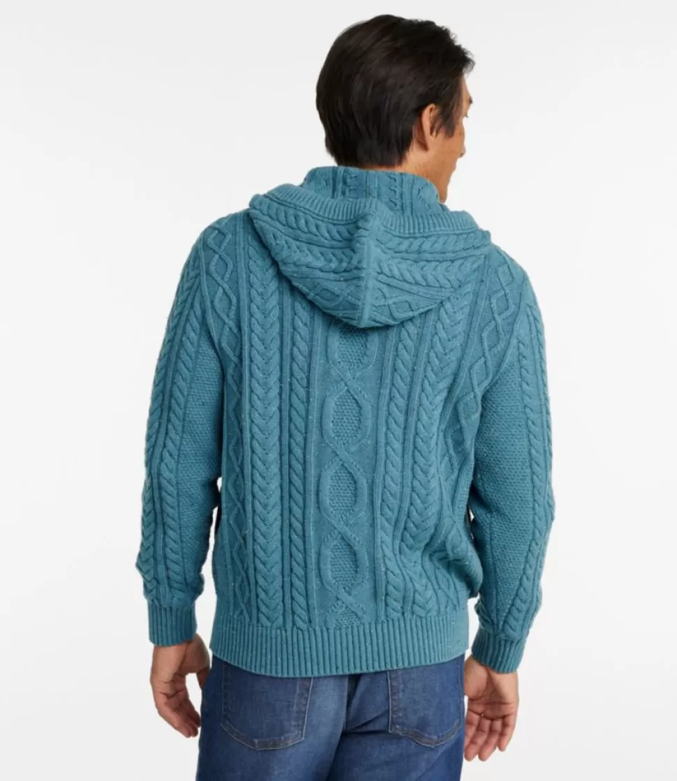 Cheap "Men's Bean's Heritage Soft Cotton Fisherman Sweater, Henley Hoodie" Sweaters