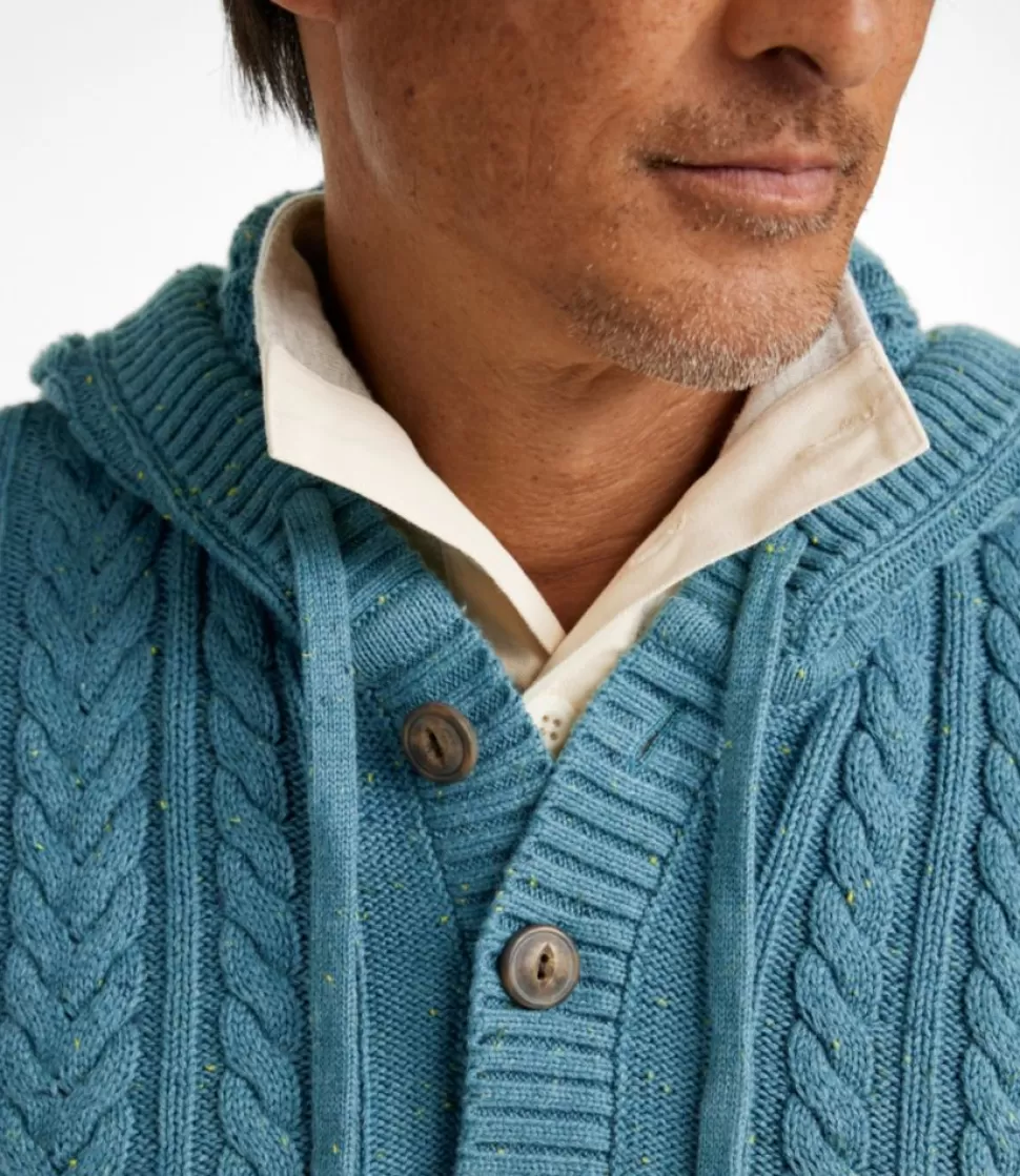 Cheap "Men's Bean's Heritage Soft Cotton Fisherman Sweater, Henley Hoodie" Sweaters