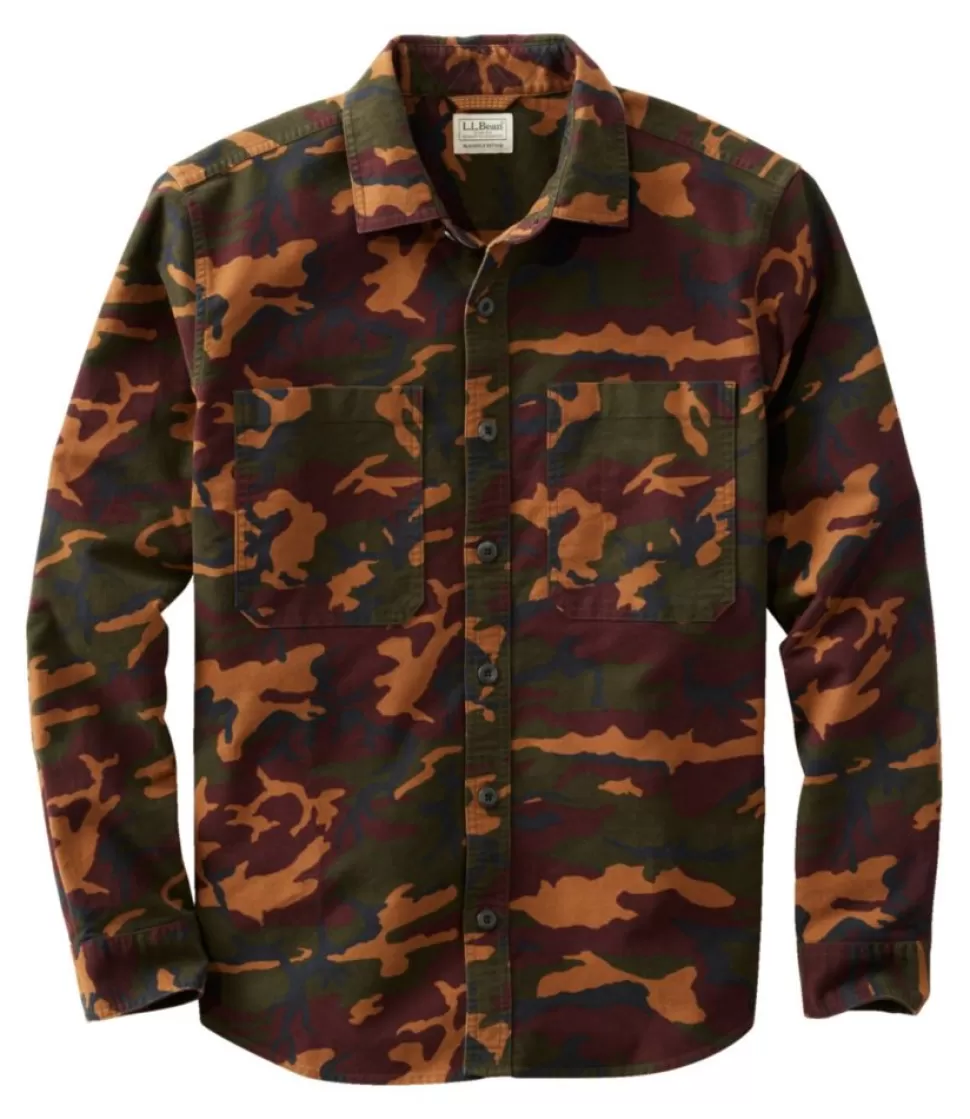 Flash Sale "Men's Bean's Moleskin Shirt, Slightly Fitted Untucked Fit, Print" Shirts