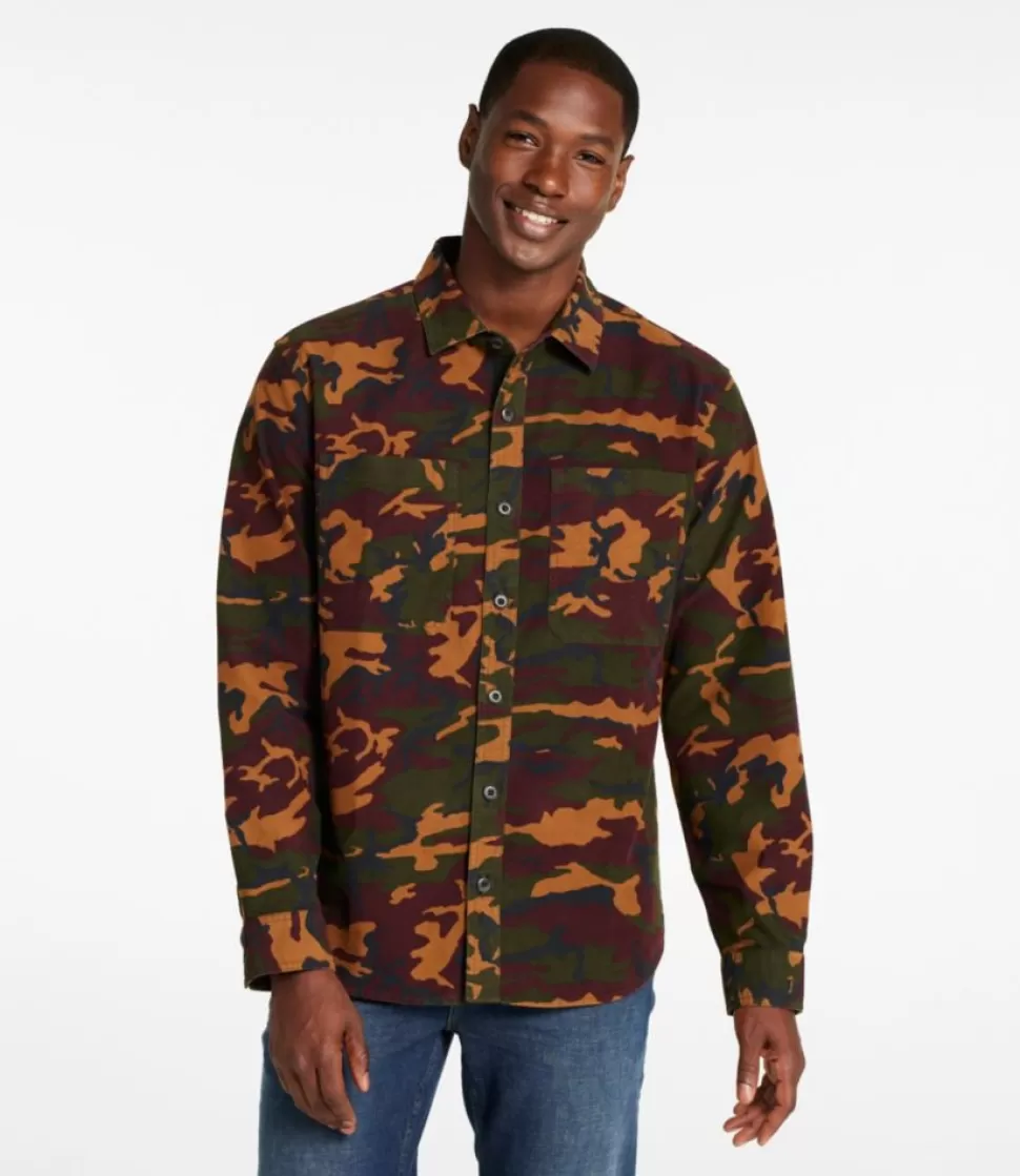 Flash Sale "Men's Bean's Moleskin Shirt, Slightly Fitted Untucked Fit, Print" Shirts