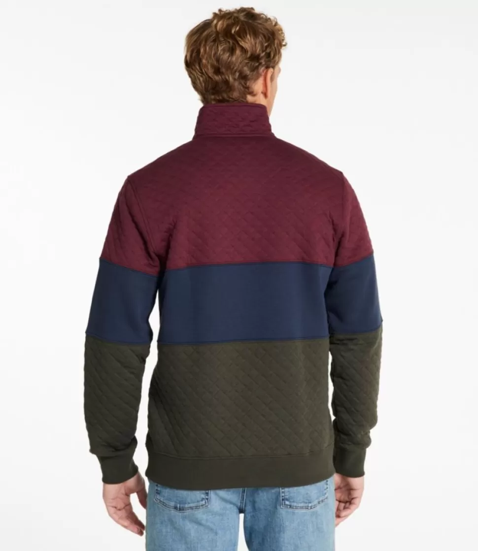 Hot "Men's Bean's Quilted Sweatshirt, Mockneck, Colorblock" Sweatshirts