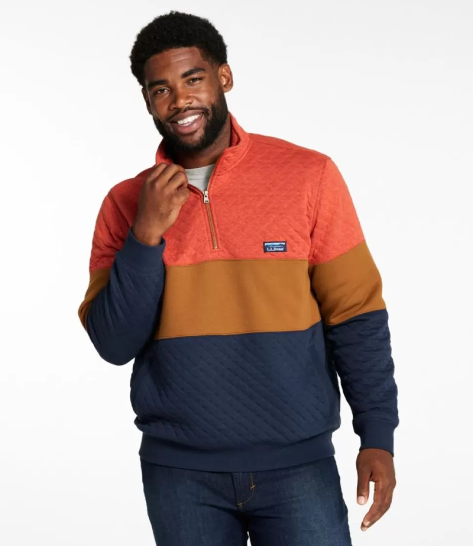 Hot "Men's Bean's Quilted Sweatshirt, Mockneck, Colorblock" Sweatshirts