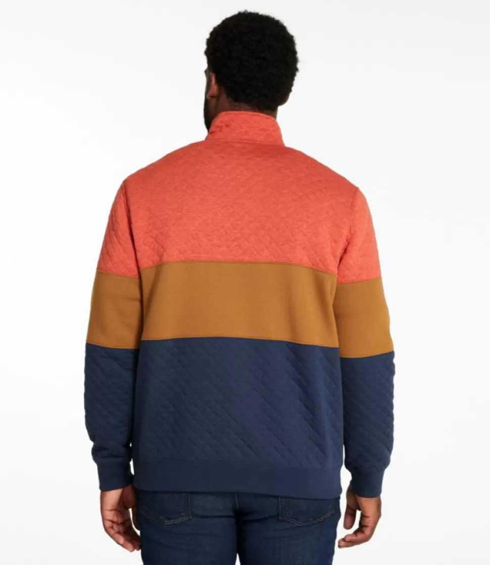 Hot "Men's Bean's Quilted Sweatshirt, Mockneck, Colorblock" Sweatshirts