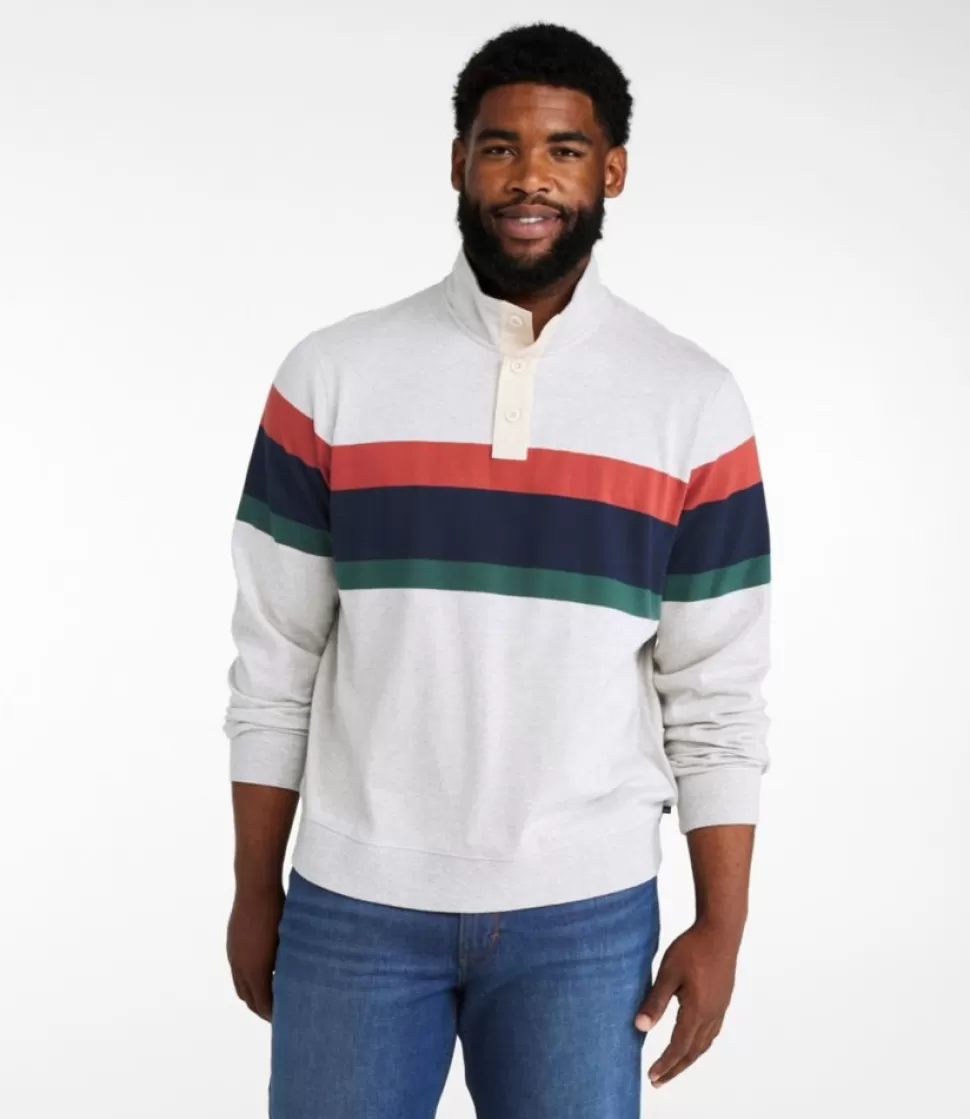 Flash Sale "Men's Bean's Vintage Soft Rugby, Mockneck, Chest Stripe" Shirts