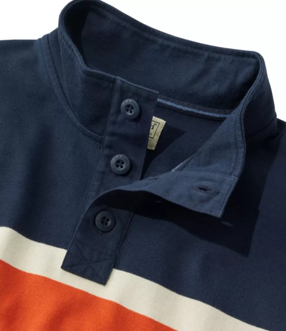 Flash Sale "Men's Bean's Vintage Soft Rugby, Mockneck, Chest Stripe" Shirts