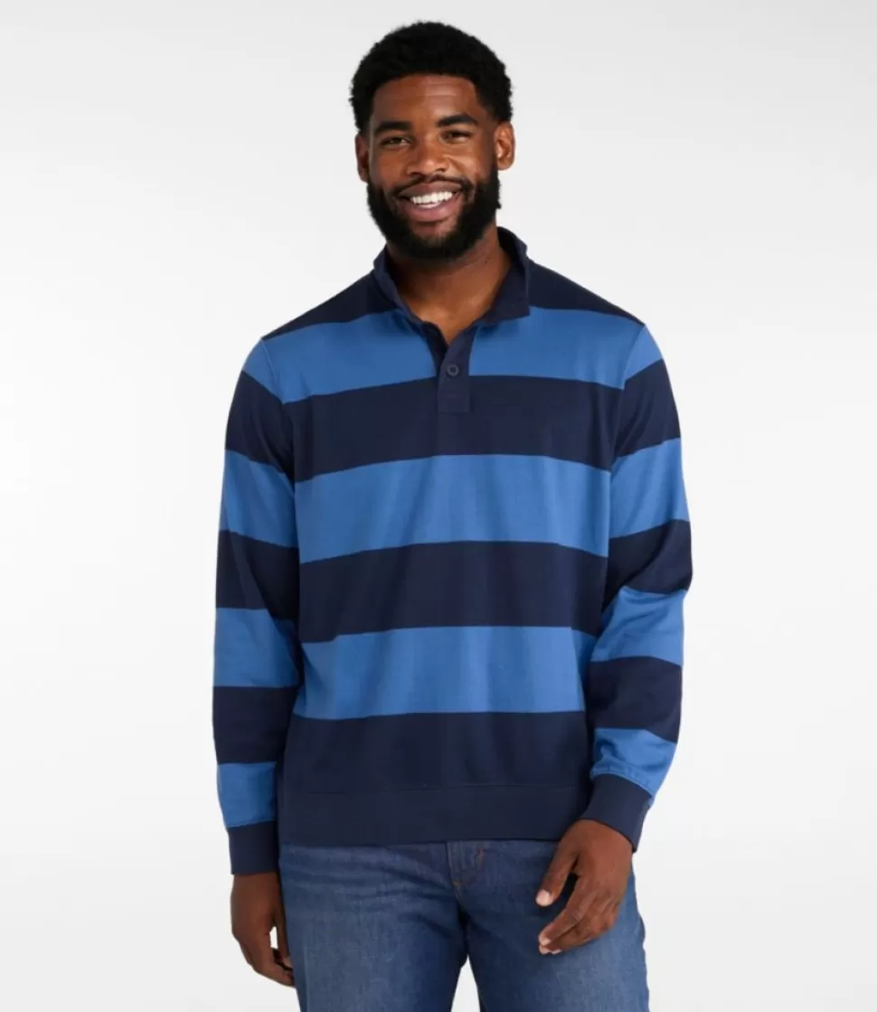Cheap "Men's Bean's Vintage Soft Rugby, Mockneck, Stripe" Shirts