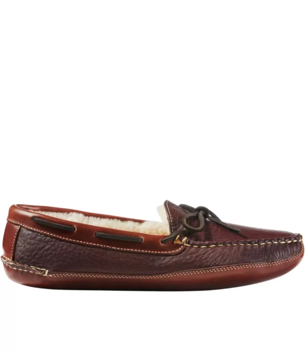 Discount "Men's Bison Double-Sole Slippers, Shearling-Lined" Slippers