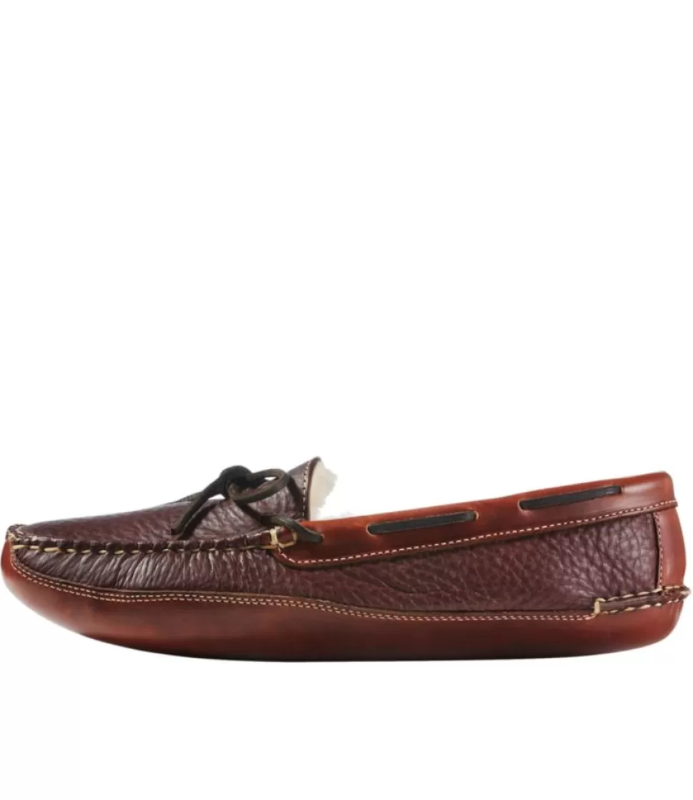 Discount "Men's Bison Double-Sole Slippers, Shearling-Lined" Slippers