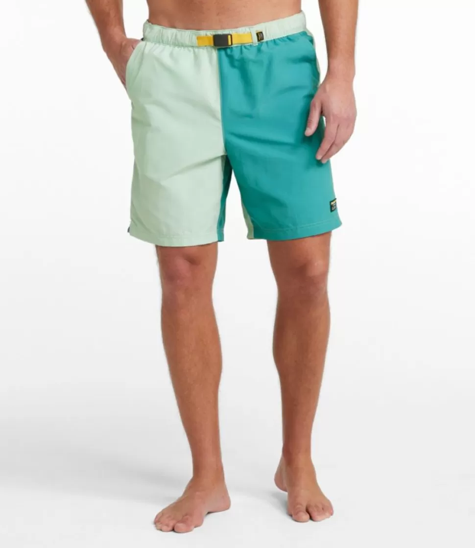 Clearance "Men's Classic Supplex Sport Shorts, Belted, Colorblock, 8"" Shorts | Swimwear