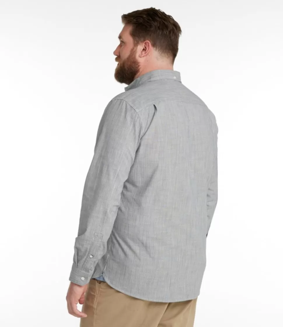 Outlet "Men's Comfort Stretch Chambray Shirt, Long-Sleeve, Slightly Fitted Untucked Fit, Stripe" Shirts