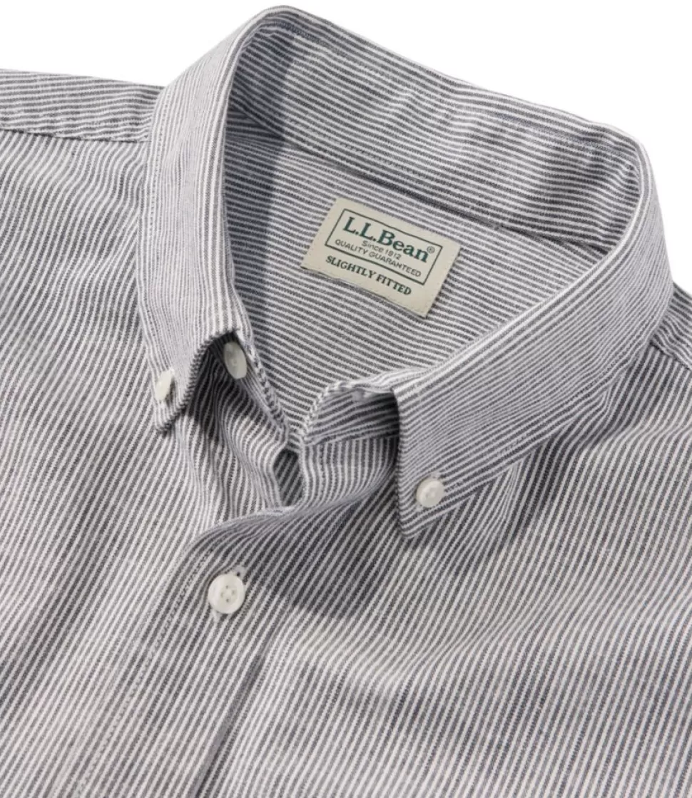Outlet "Men's Comfort Stretch Chambray Shirt, Long-Sleeve, Slightly Fitted Untucked Fit, Stripe" Shirts