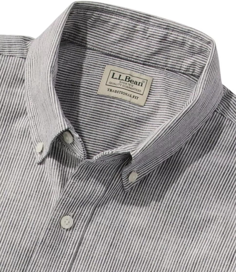 Cheap "Men's Comfort Stretch Chambray Shirt, Traditional Untucked Fit, Long-Sleeve, Stripe" Shirts