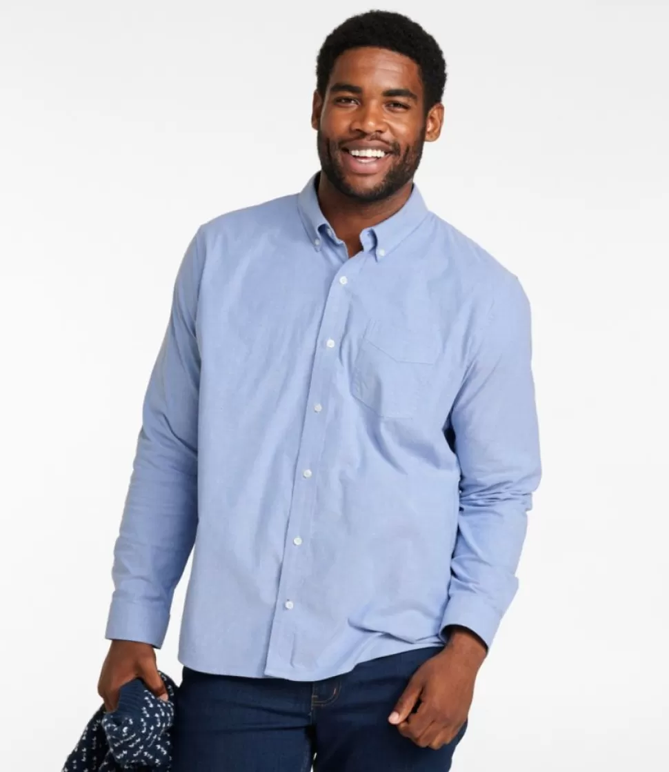Outlet "Men's Comfort Stretch Oxford Shirt, Slightly Fitted Untucked Fit" Shirts