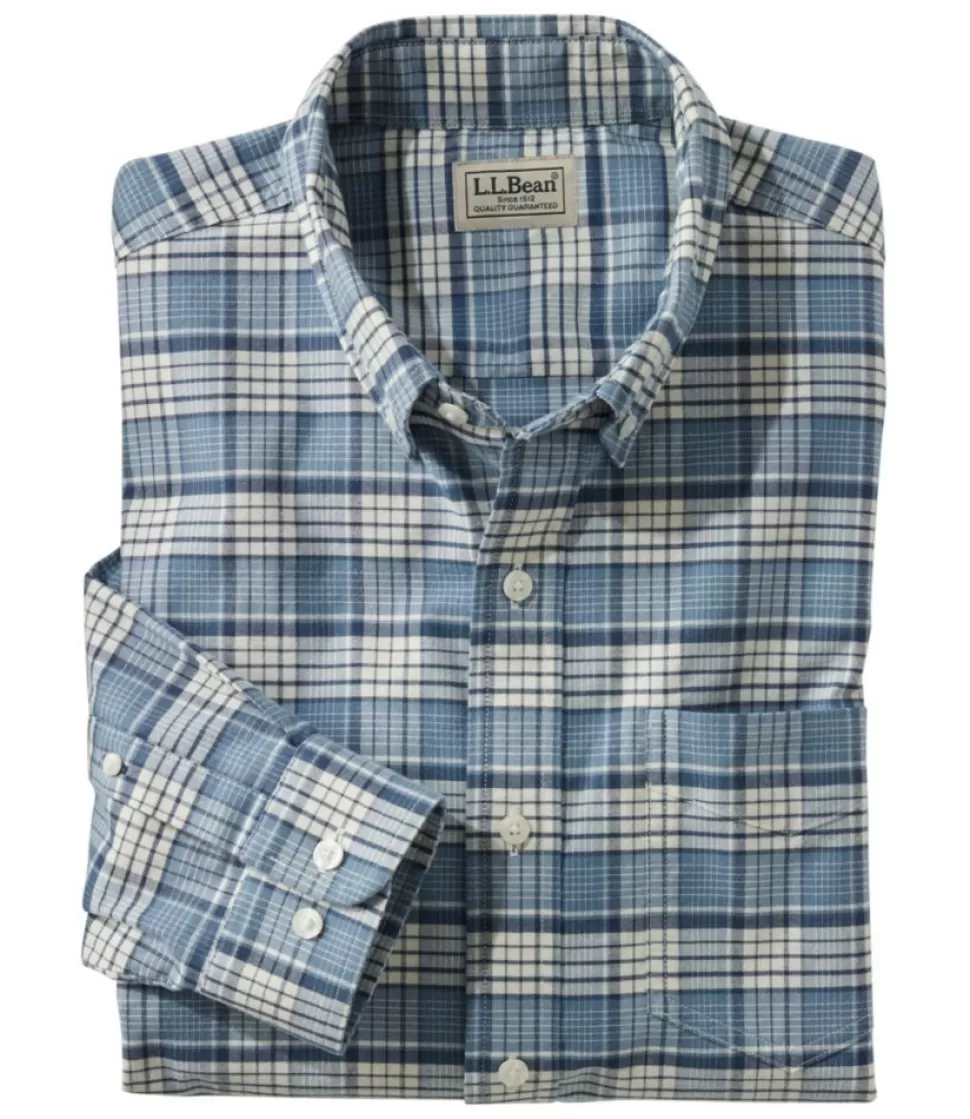 Cheap "Men's Comfort Stretch Oxford Shirt, Slightly Fitted Untucked Fit, Plaid" Shirts
