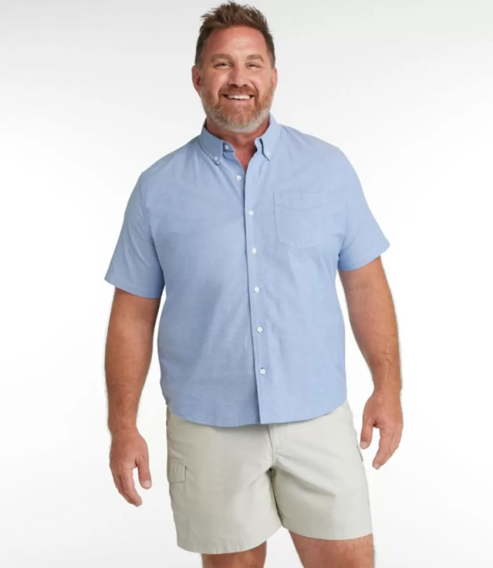 Outlet "Men's Comfort Stretch Oxford Shirt, Slightly Fitted Untucked Fit, Short-Sleeve" Shirts