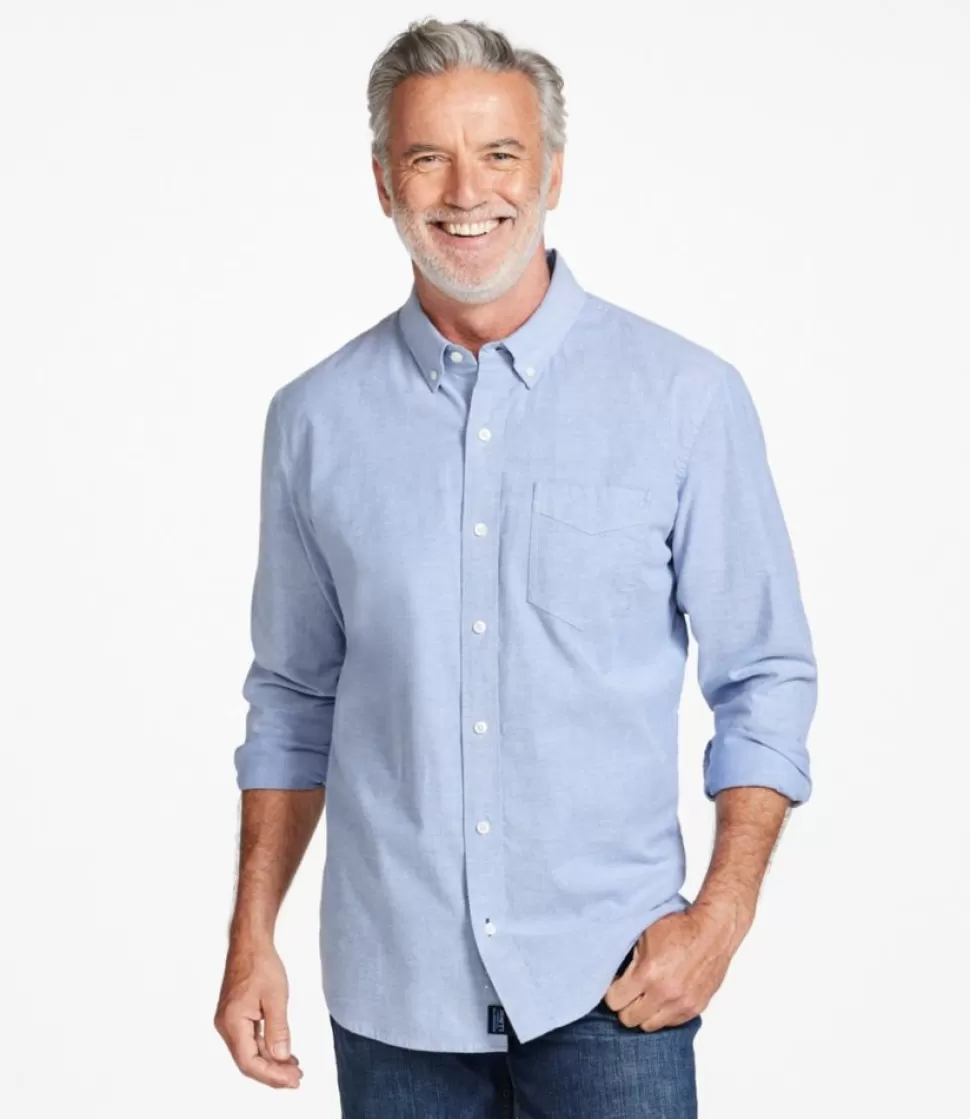 New "Men's Comfort Stretch Oxford Shirt, Traditional Untucked Fit" Shirts