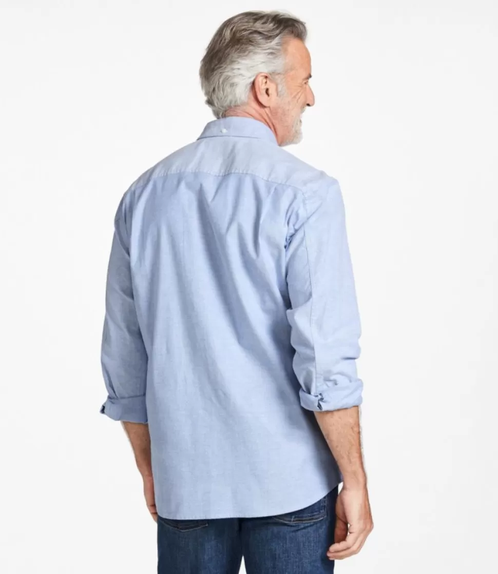 New "Men's Comfort Stretch Oxford Shirt, Traditional Untucked Fit" Shirts