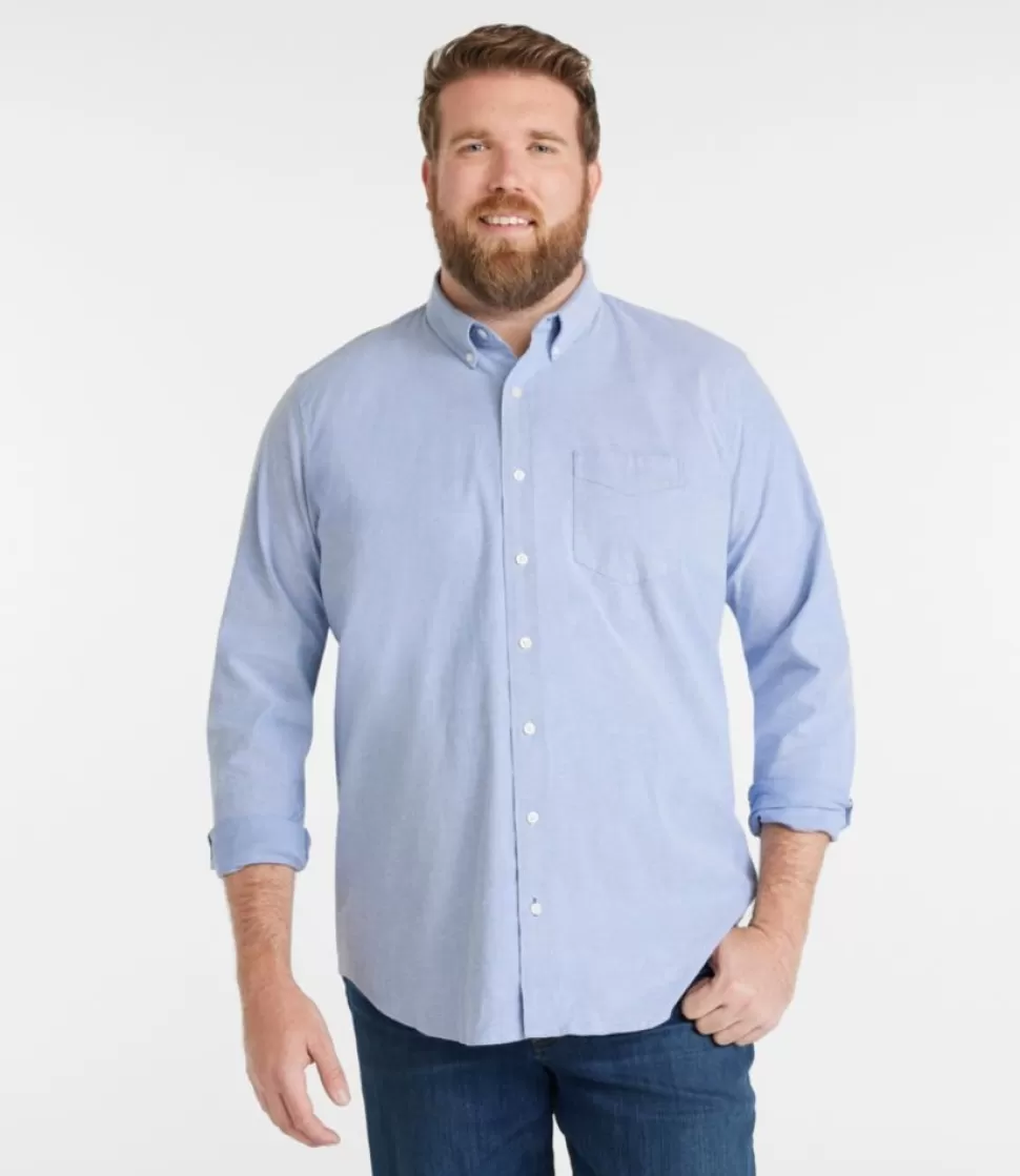 New "Men's Comfort Stretch Oxford Shirt, Traditional Untucked Fit" Shirts
