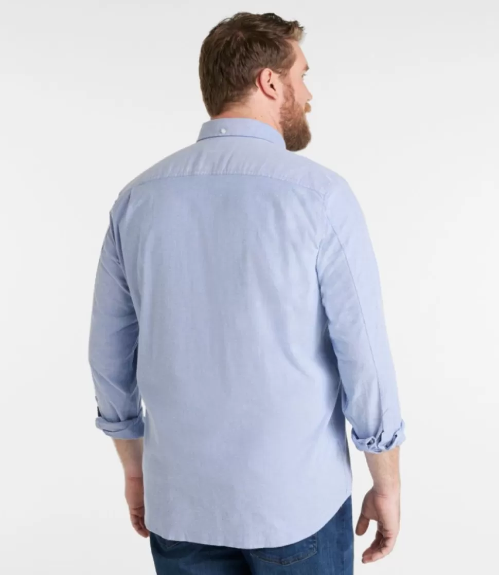 New "Men's Comfort Stretch Oxford Shirt, Traditional Untucked Fit" Shirts