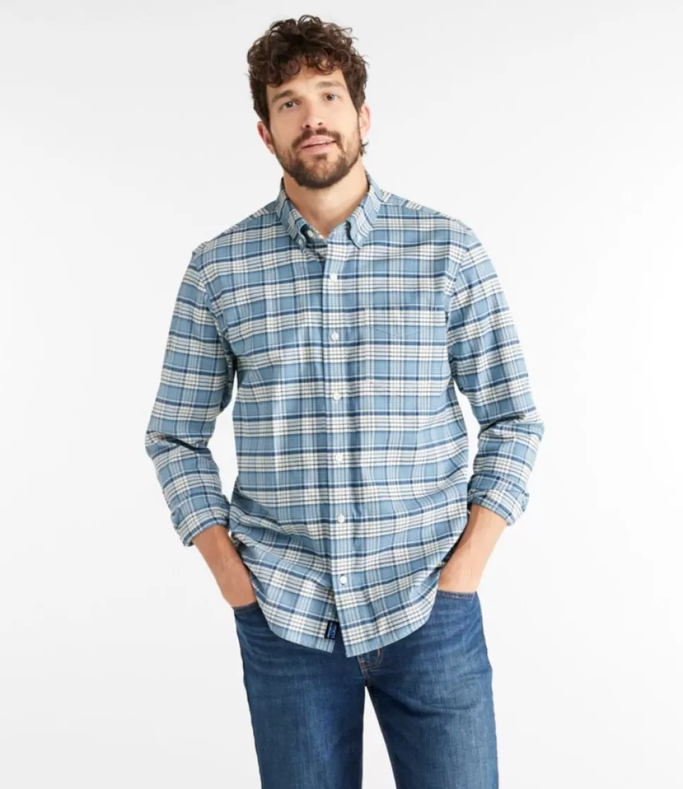 Cheap "Men's Comfort Stretch Oxford Shirt, Traditional Untucked Fit, Plaid" Shirts