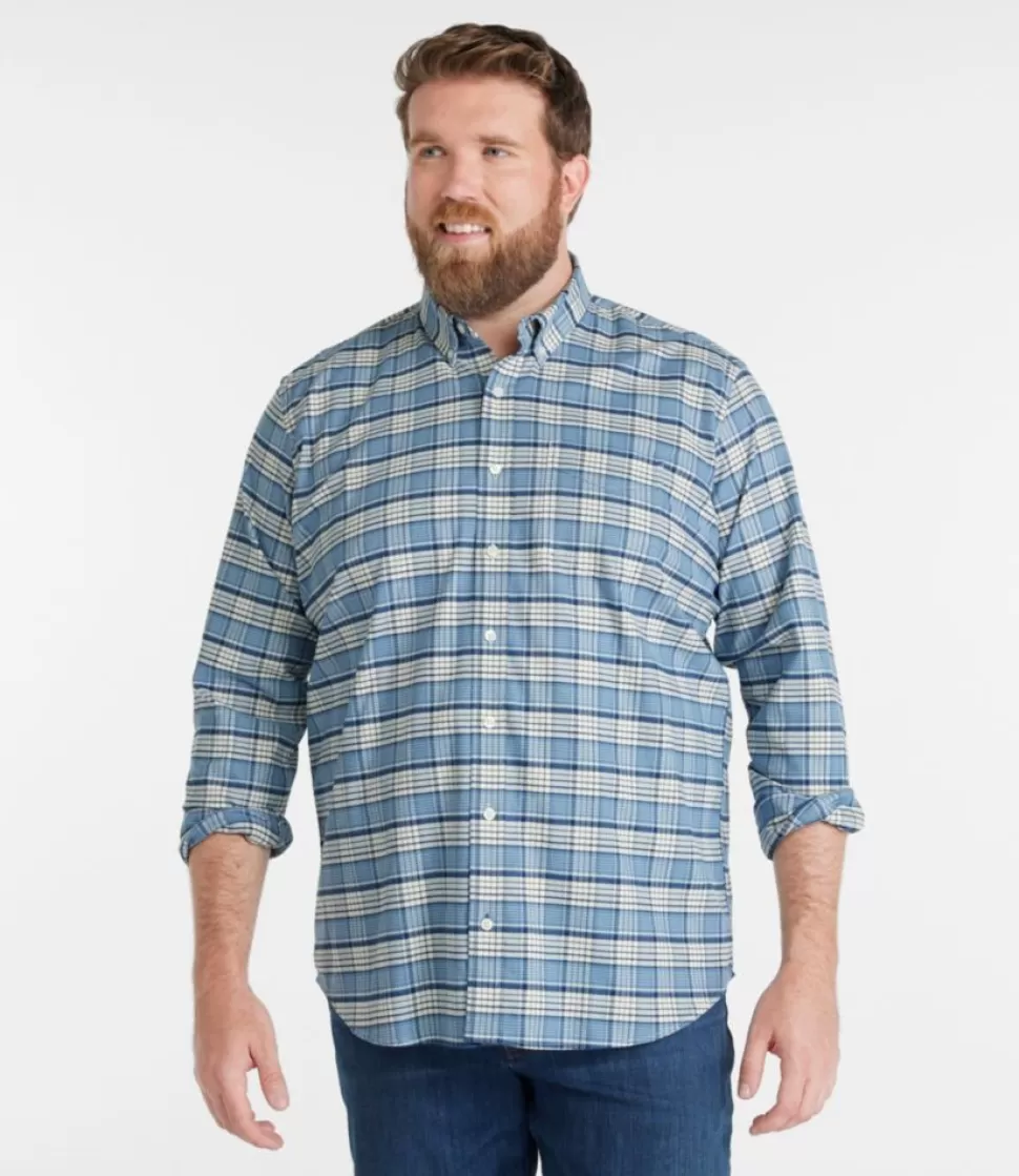 Cheap "Men's Comfort Stretch Oxford Shirt, Traditional Untucked Fit, Plaid" Shirts