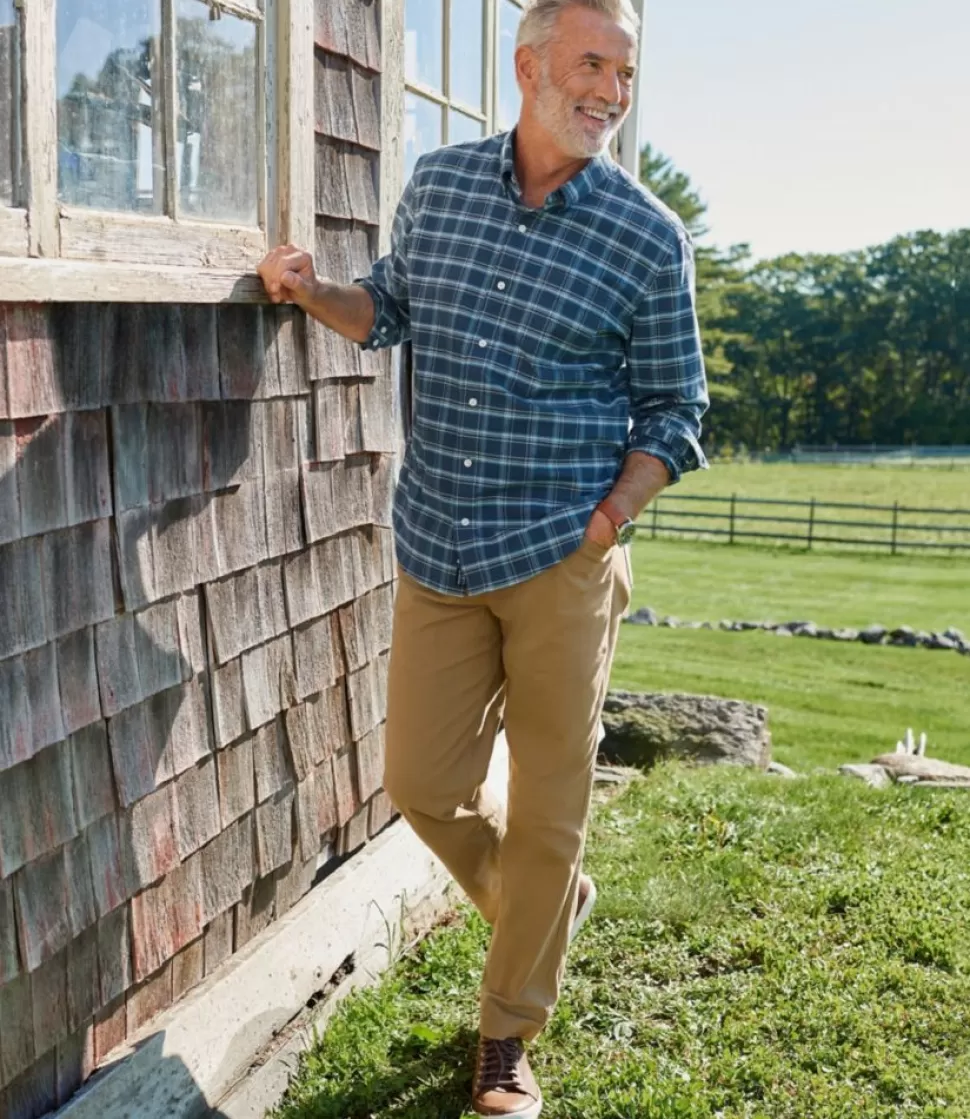 Cheap "Men's Comfort Stretch Oxford Shirt, Traditional Untucked Fit, Plaid" Shirts