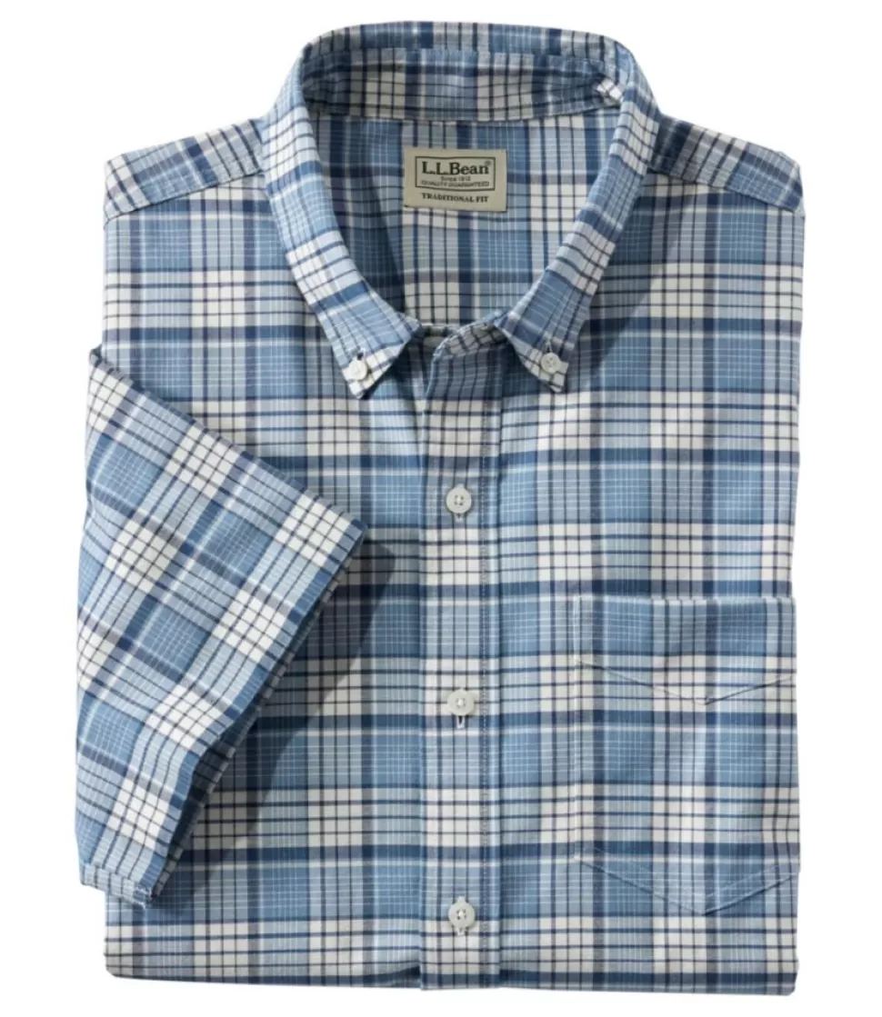 Store "Men's Comfort Stretch Oxford, Traditional Untucked Fit, Short-Sleeve, Plaid" Shirts