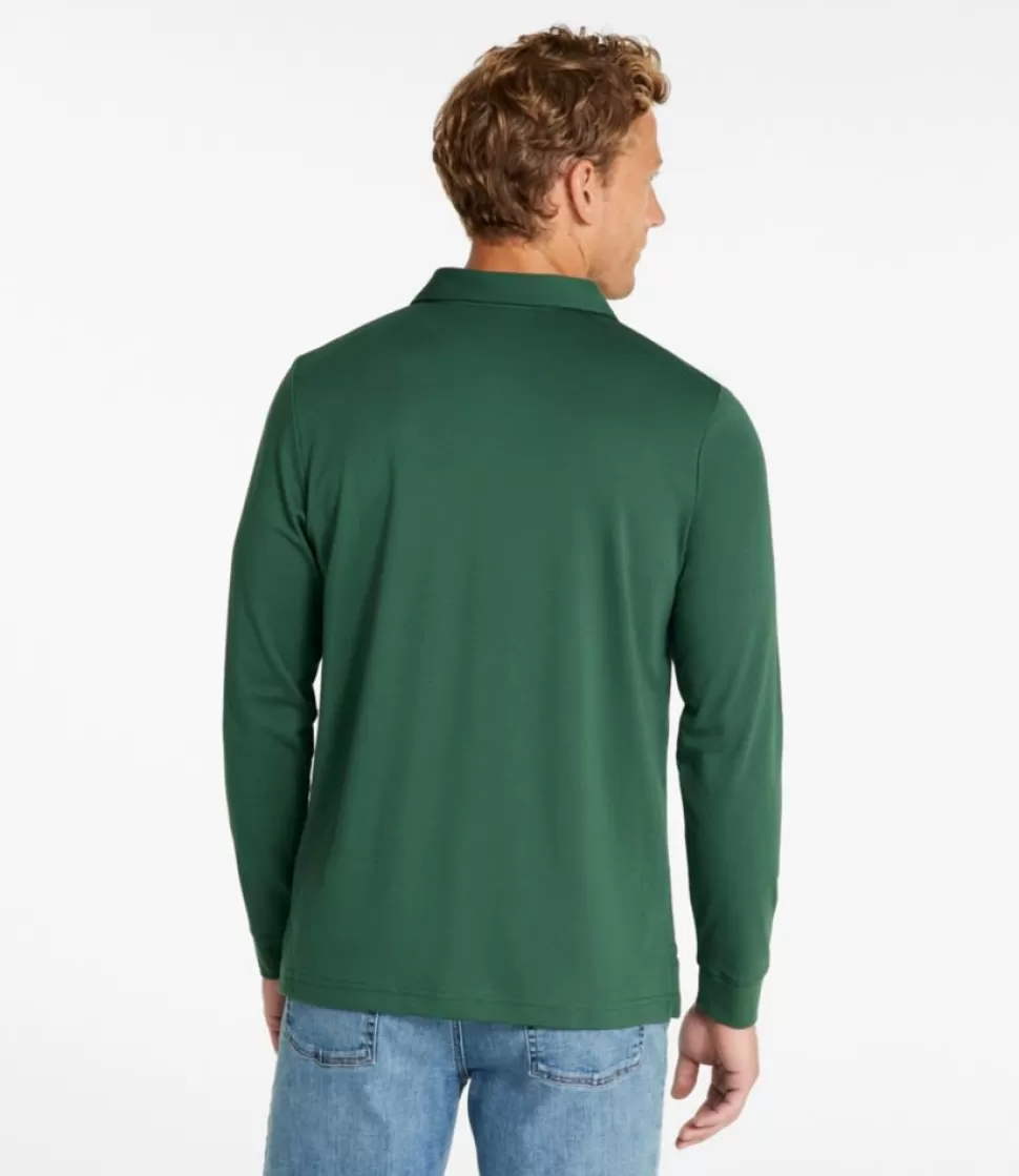 Clearance "Men's Comfort Stretch Performance Polo, Long-Sleeve, Slightly Fitted" Shirts