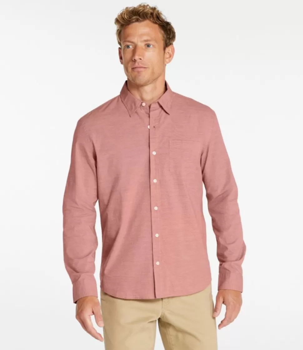 Clearance "Men's Comfort Stretch Performance Shirt, Long-Sleeve, Slightly Fitted Untucked Fit, Chambray" Shirts