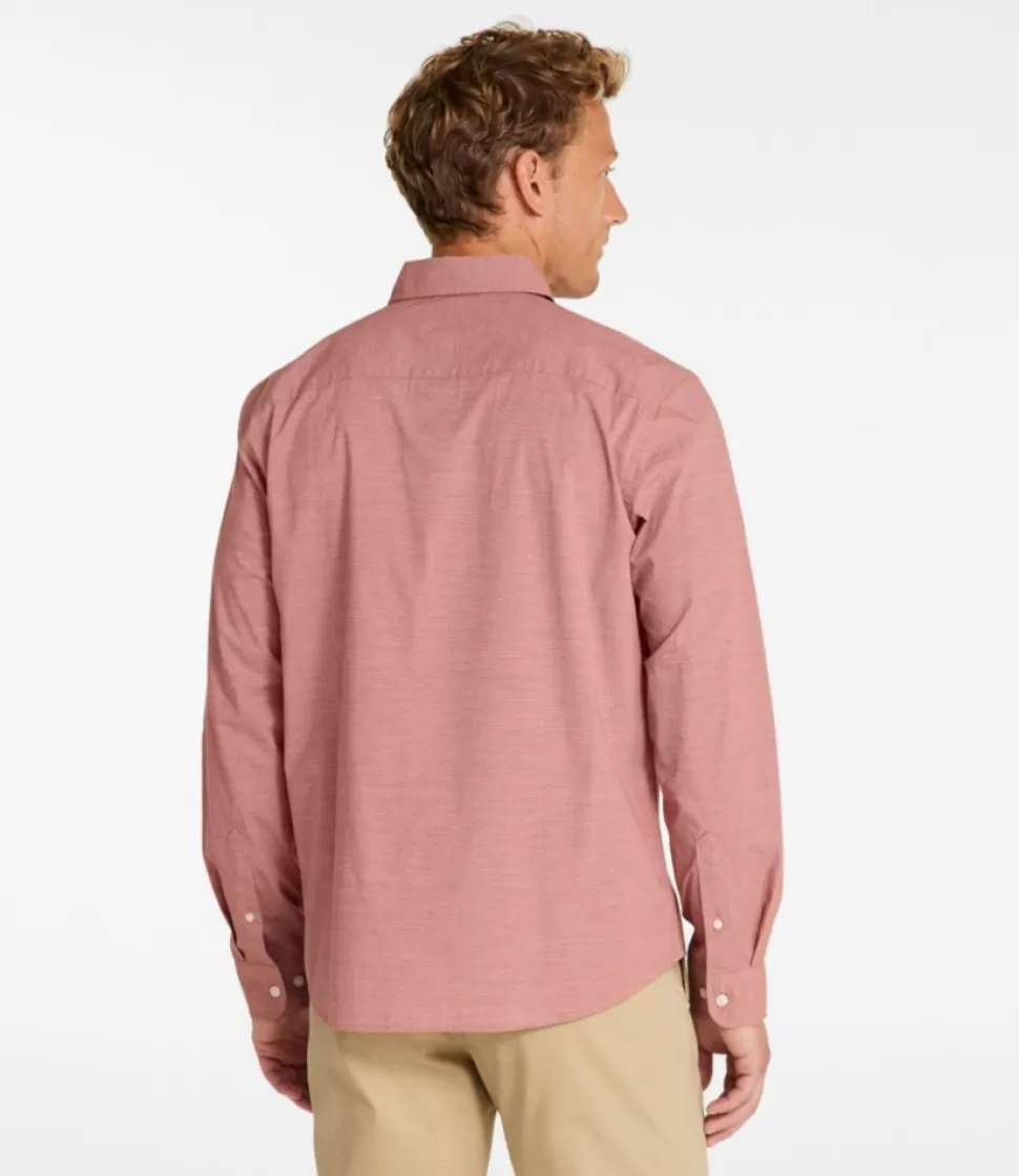 Clearance "Men's Comfort Stretch Performance Shirt, Long-Sleeve, Slightly Fitted Untucked Fit, Chambray" Shirts