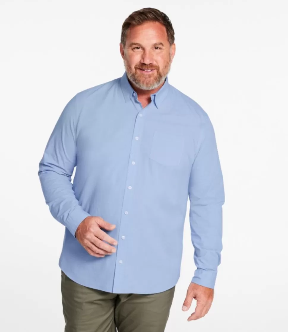 Clearance "Men's Comfort Stretch Performance Shirt, Long-Sleeve, Slightly Fitted Untucked Fit, Chambray" Shirts