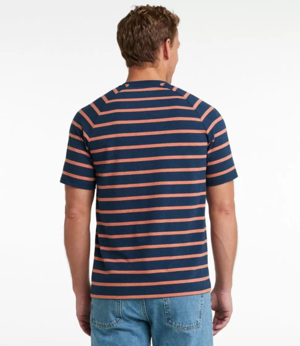 New "Men's Comfort Stretch Pima Tee Shirt, Short-Sleeve Henley, Stripe" Shirts