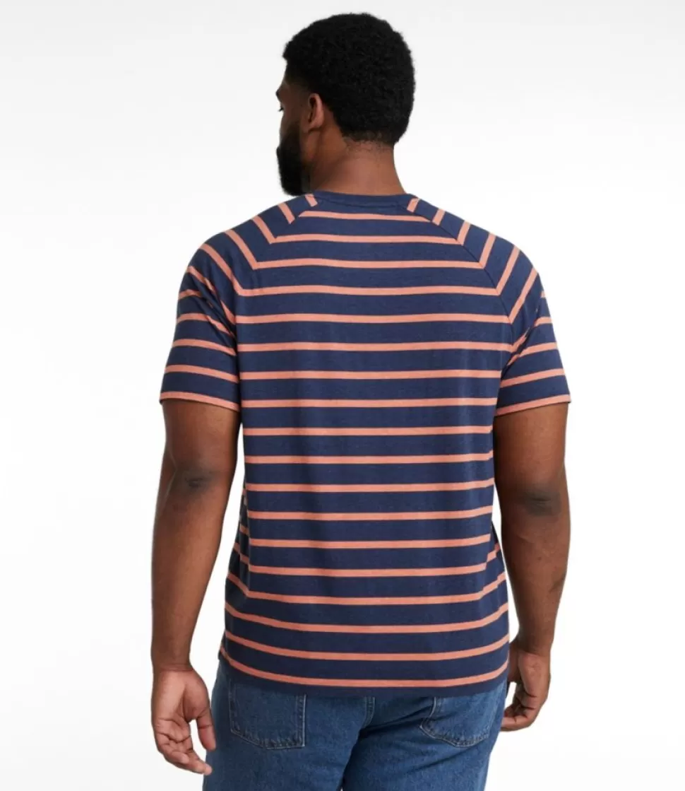 New "Men's Comfort Stretch Pima Tee Shirt, Short-Sleeve Henley, Stripe" Shirts